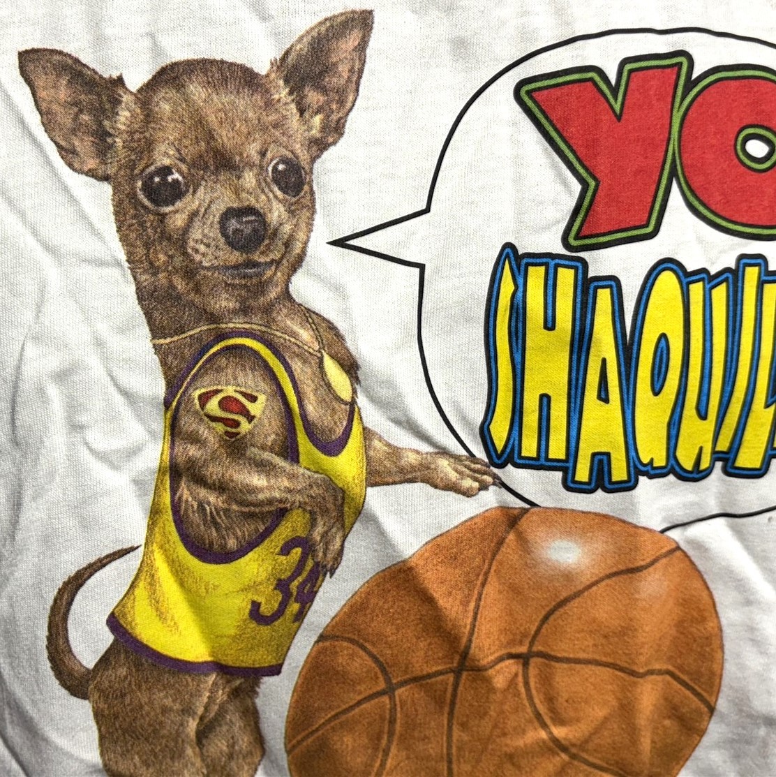 CHIHUAHUAS CAN JUMP basketball parody T shirt Yo Shaquille mash-up XL dog #34