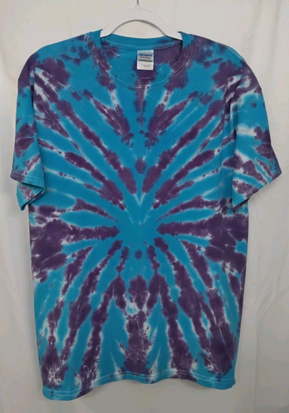 New Tie Dye Men’s T-Shirt Blue Purple Adult Large Multicolor Summer Spider