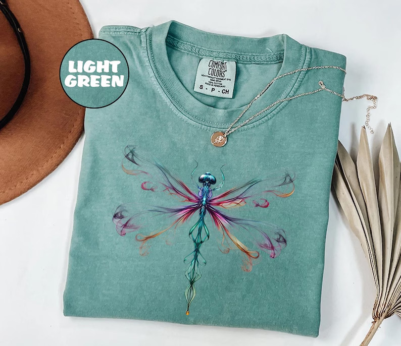 Boho Dragonfly Shirt Watercolor Nature Graphic Tee Artistic Aesthetic Gift