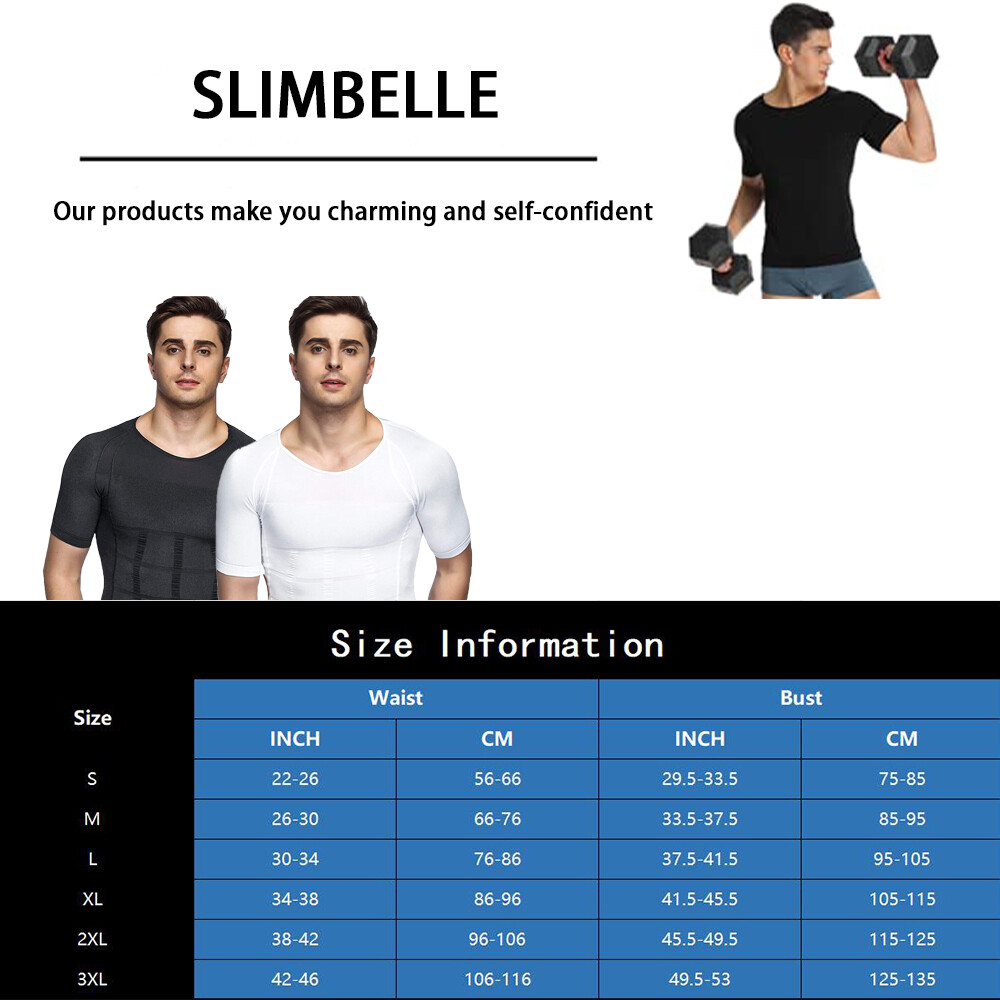 Men Slimming Tummy Control Tank Top Body Shaper Belly Chest Compression Shirt