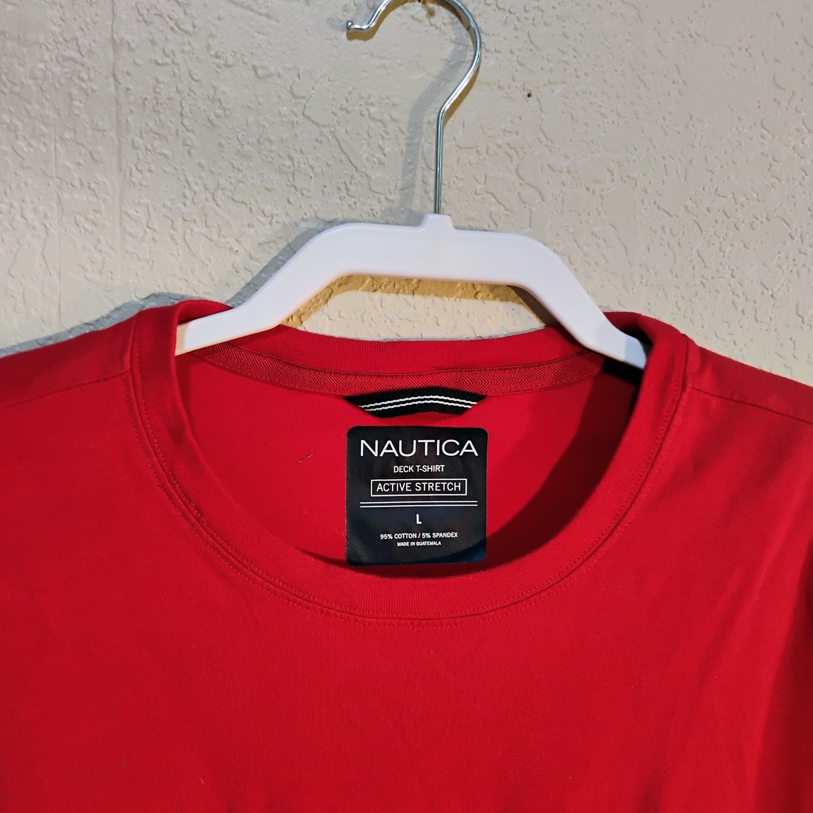 Nautica Men’s Short Sleeve T, Size L, Athletic High Performance, Easy Care