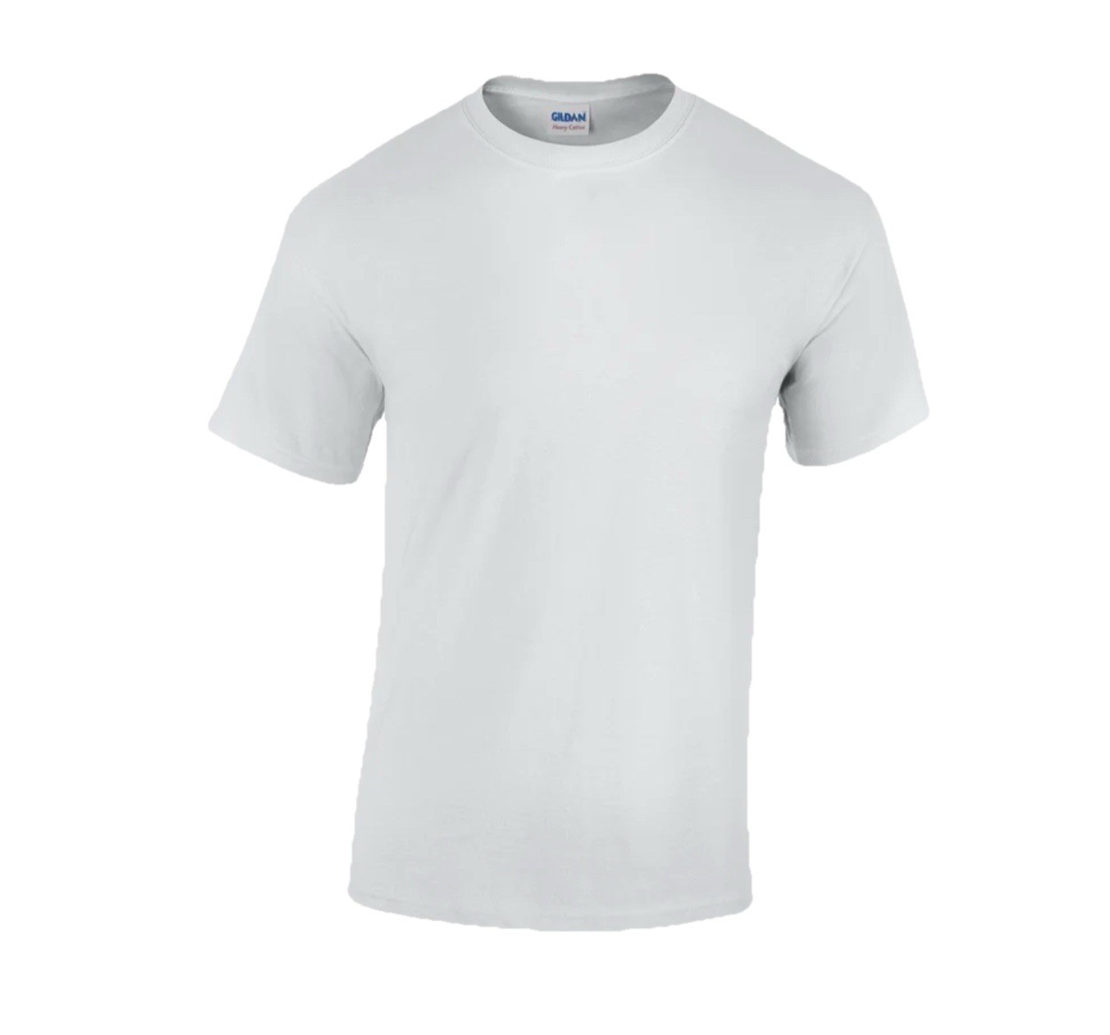 Gildan Men’s T-Shirt Heavy Cotton Short Sleeve Plain Blank White Tee Sz 2XL New