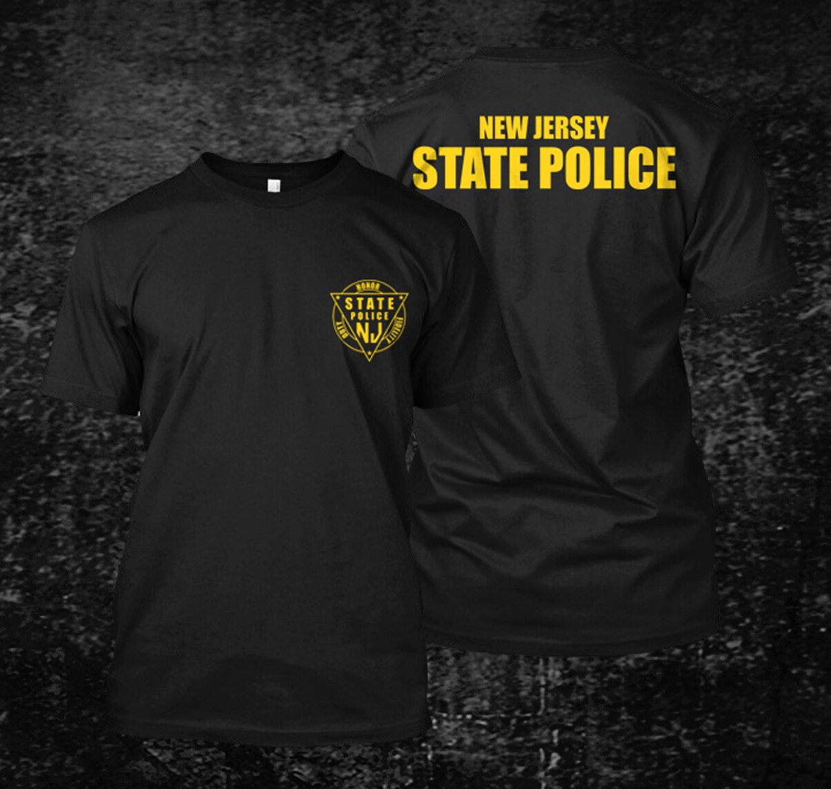 new jersey state police new – Custom Men’s Black T-Shirt Tee