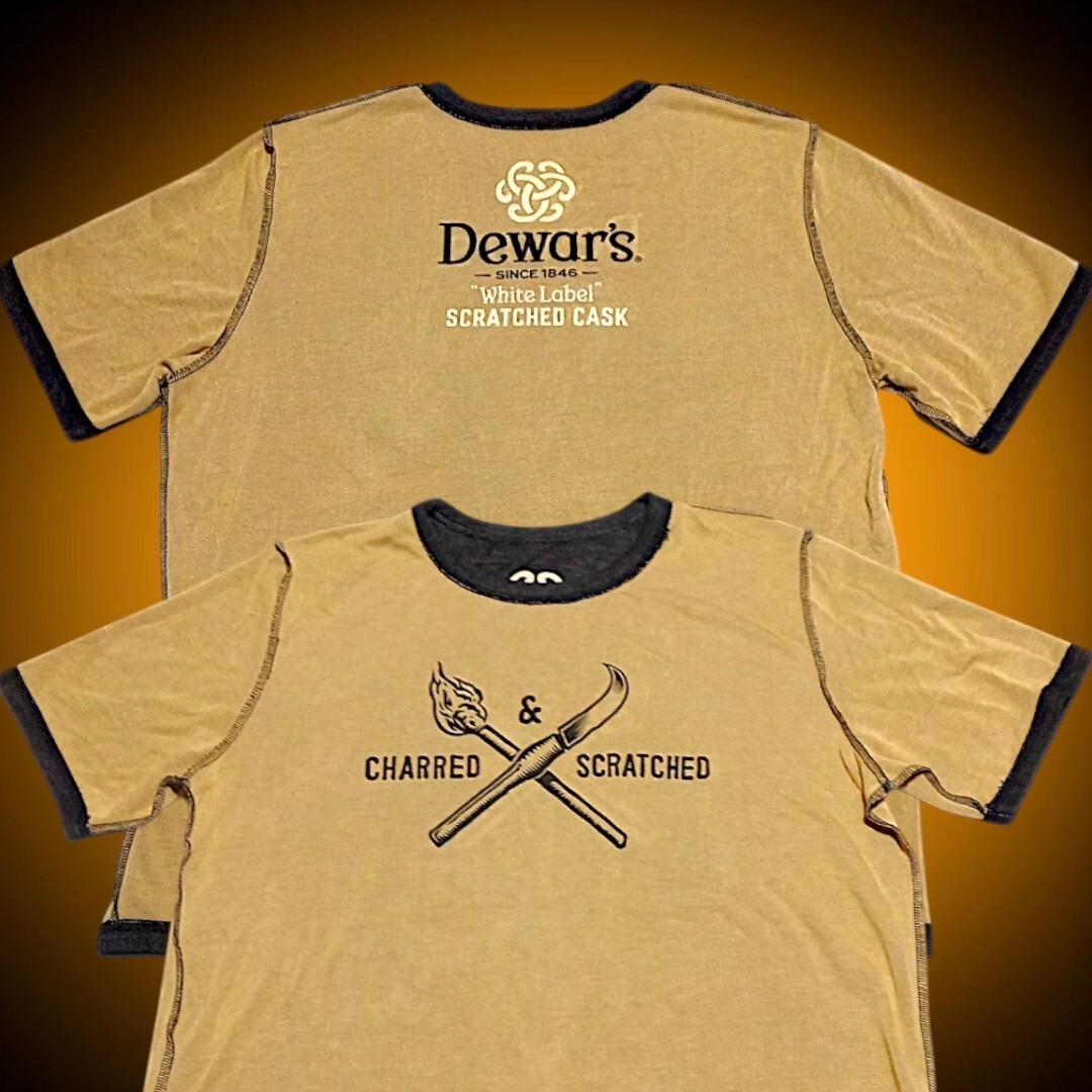 Dewar’s High-End Gold & Black SS Reversible Crew Neck Luxury Knit Shirt M-L-XL