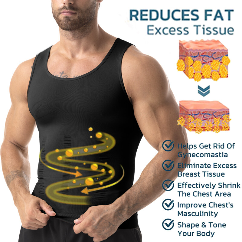 Men Body Shaper Slimming Tummy Vest Compression Shirt Tank Faja camisa de hombre