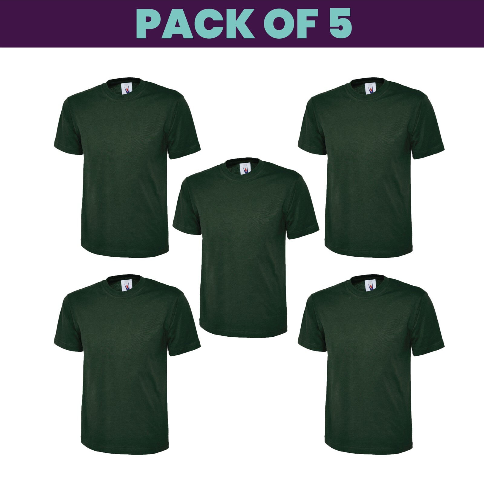 Pack 5 & 3 Uneek Classic T-Shirt Plain Casual Wear stag do hen Unisex UC301