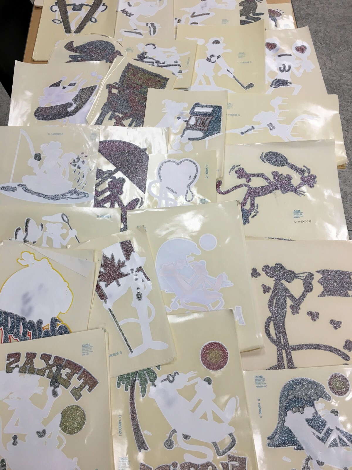 Vintage 70’s Pink Panther Glitter T-Shirt Transfers – Your Choice 32 Designs!