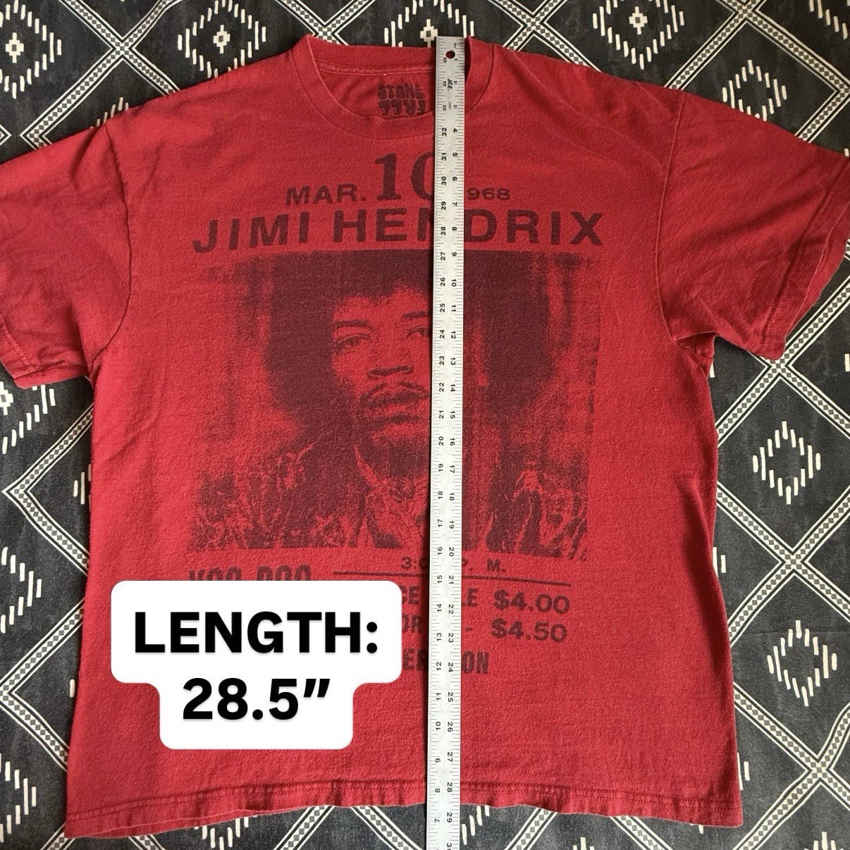 JIMI HENDRIX Voodoo Child Licensed T-Shirt 2011. XL STONE FREE Preowned NV
