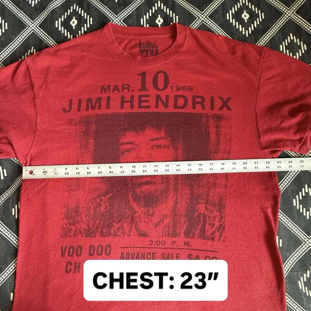 JIMI HENDRIX Voodoo Child Licensed T-Shirt 2011. XL STONE FREE Preowned NV