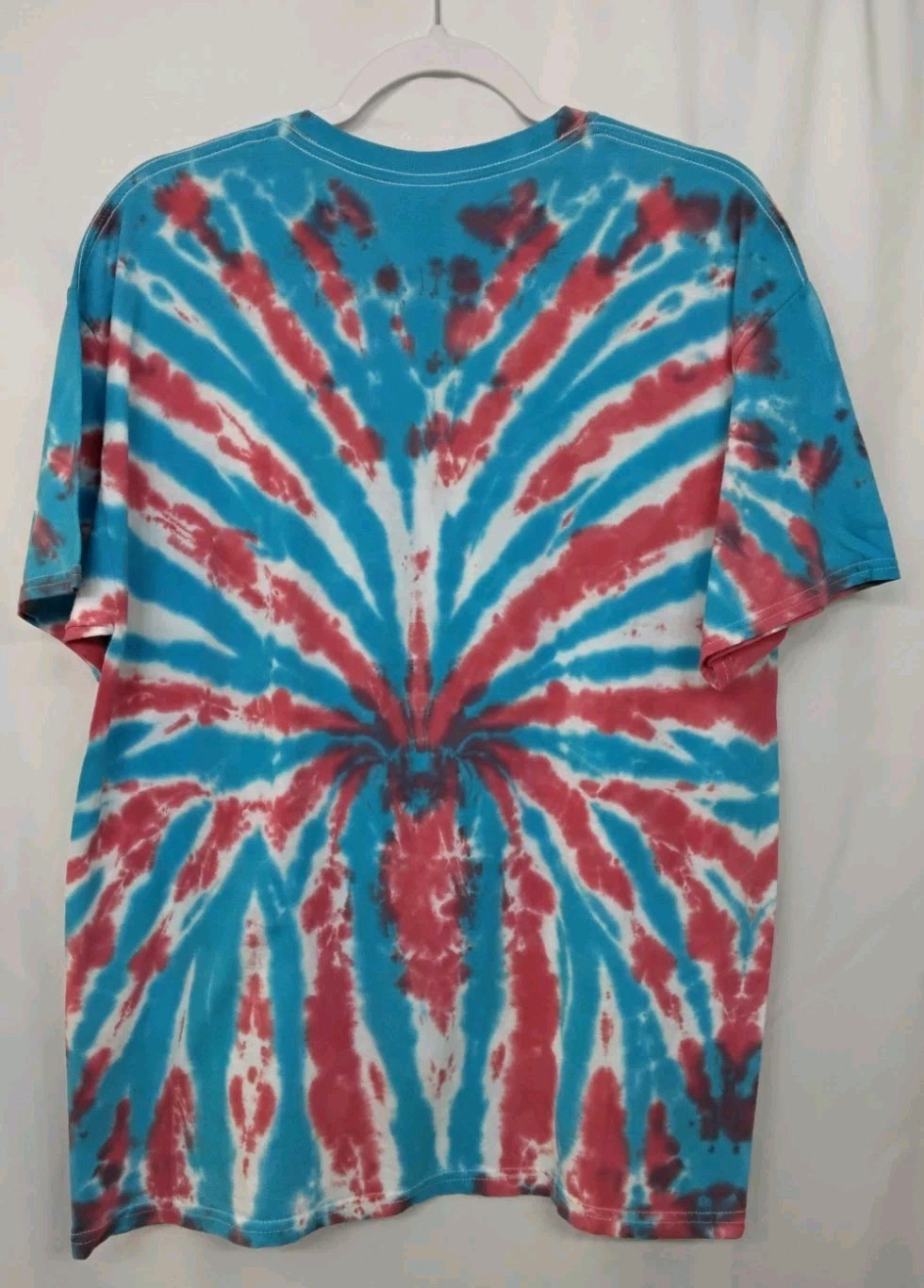 New Tie Dye Men’s T-Shirt Blue Red Adult Large Multicolor Summer Spider