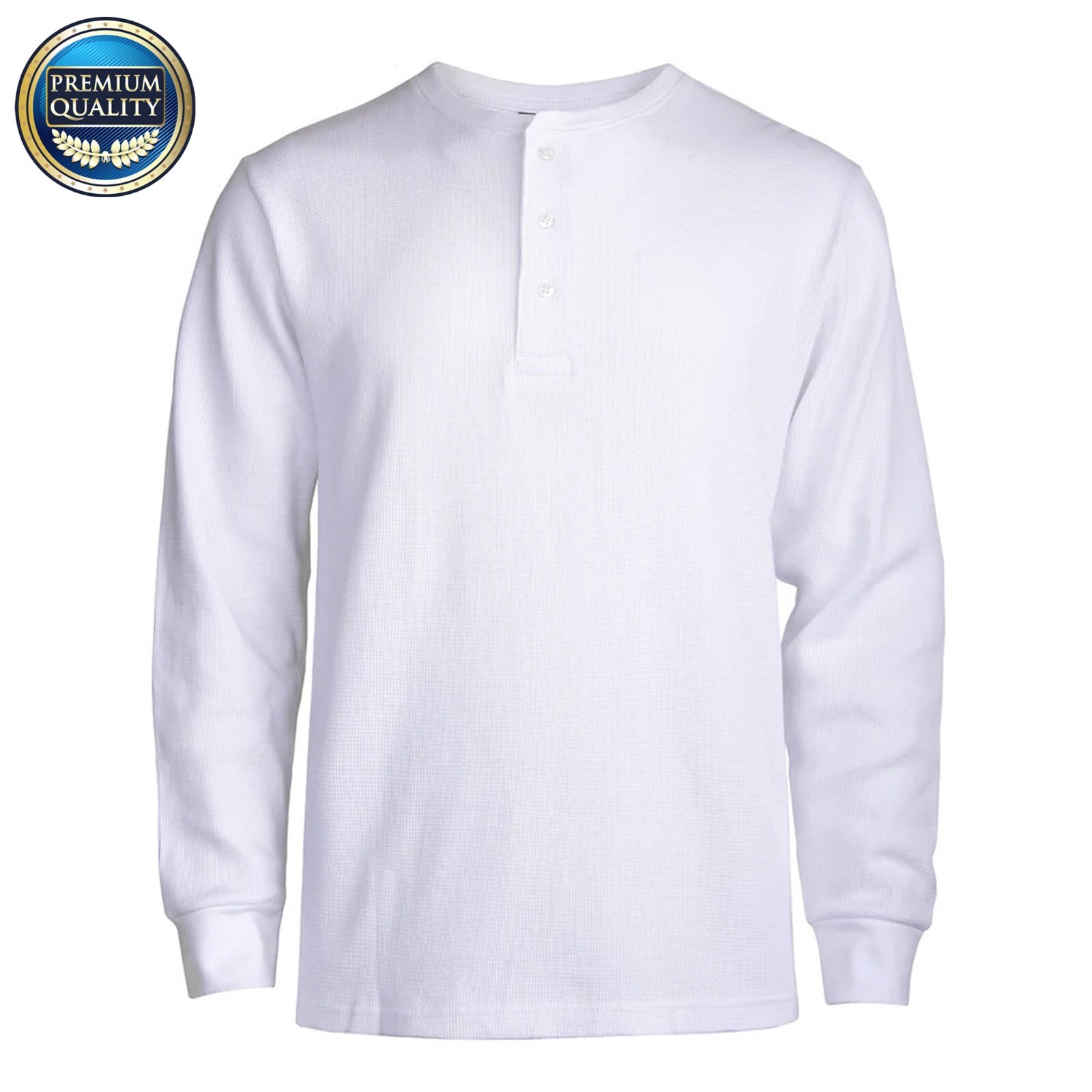 New Men Thermal Henley Shirt T-shirts Long Sleeve Cotton Pullover Three Buttons