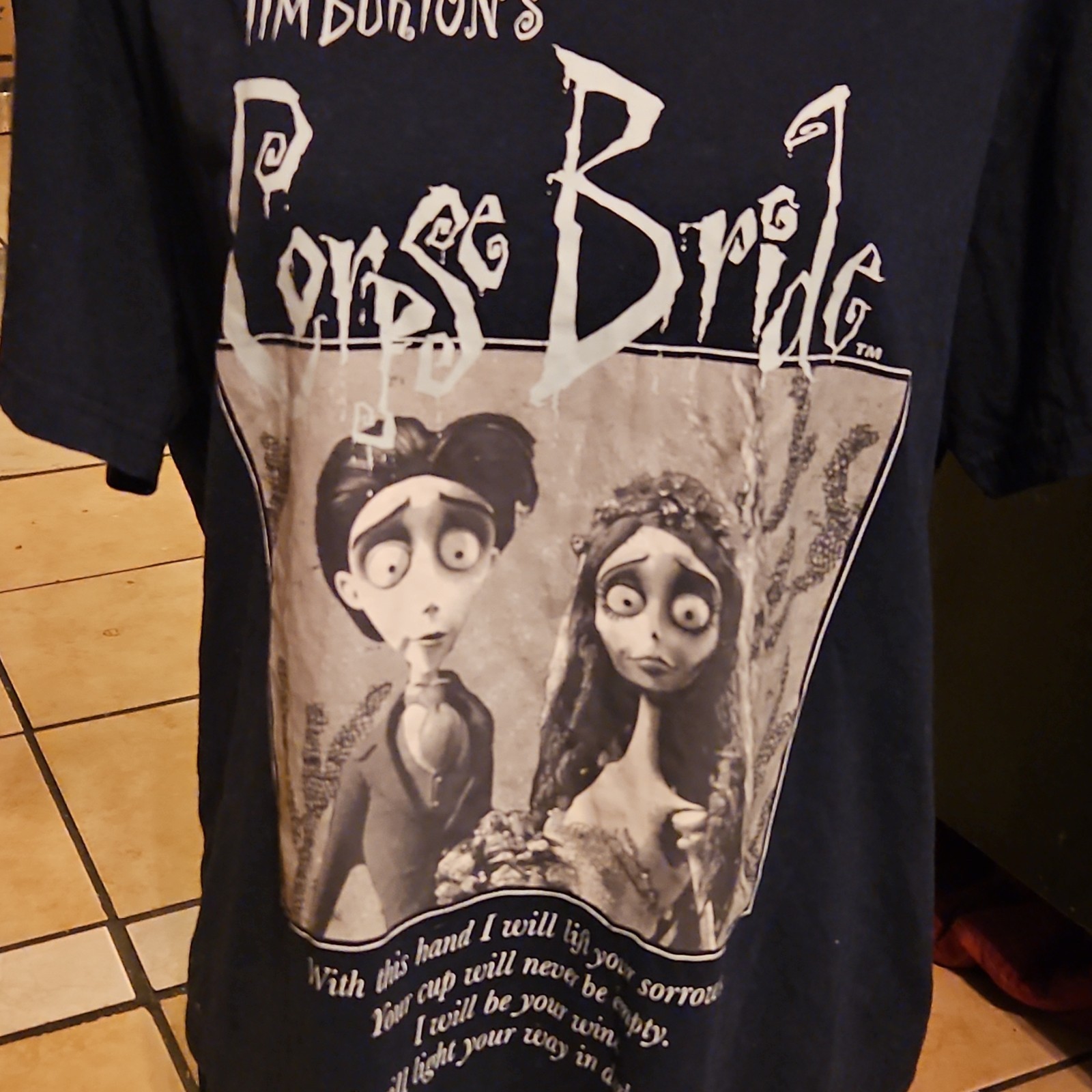 Hybrid Apparel Men’s XXL Navy Crew Neck Short Sleeve Corpse Bride Graphic Tee
