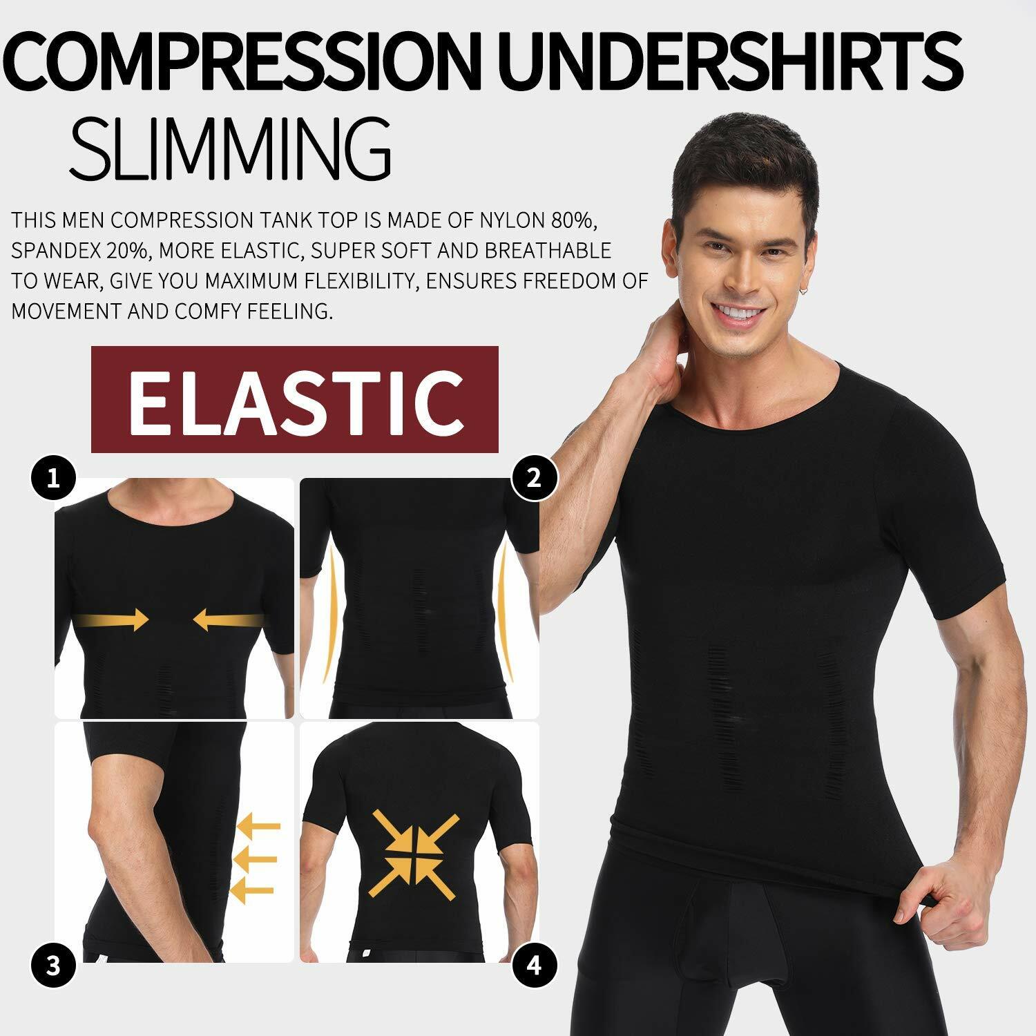 Men Slimming Body Shaper Plus Size Tank Tops Compression Vest Posture Corrector