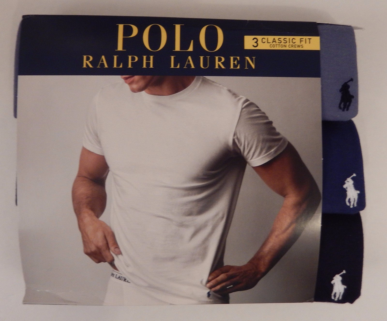 3 POLO RALPH LAUREN S M L XL 2XL COTTON BLACK WHITE GRAY BLUE CREW NECK T SHIRTS