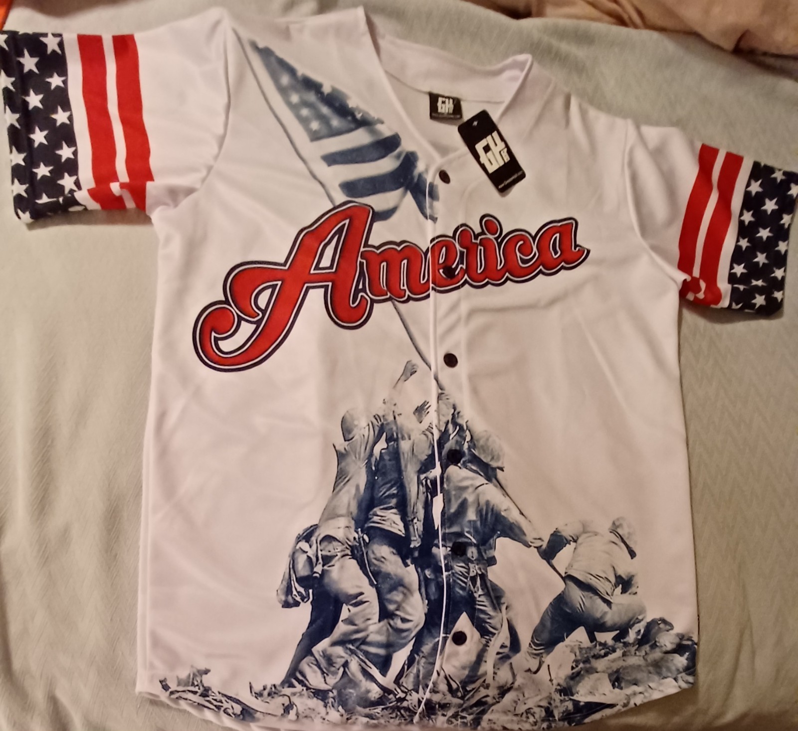 Mens polyester USA Patriotic Shirt