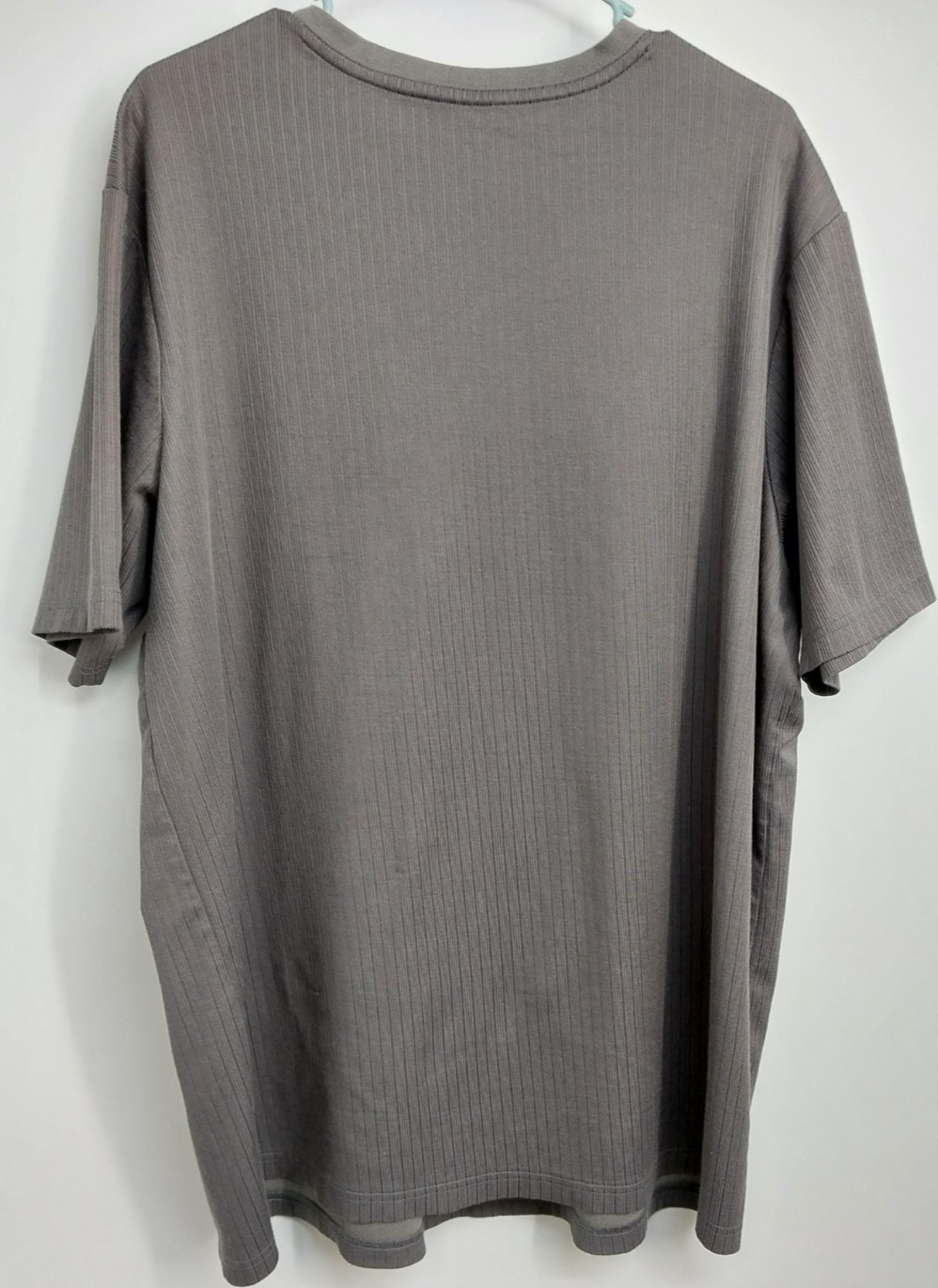 Croft & Barrow Mens Gray Easy Care Crew Ribbed Short Sleeve T-Shirt Size XXB