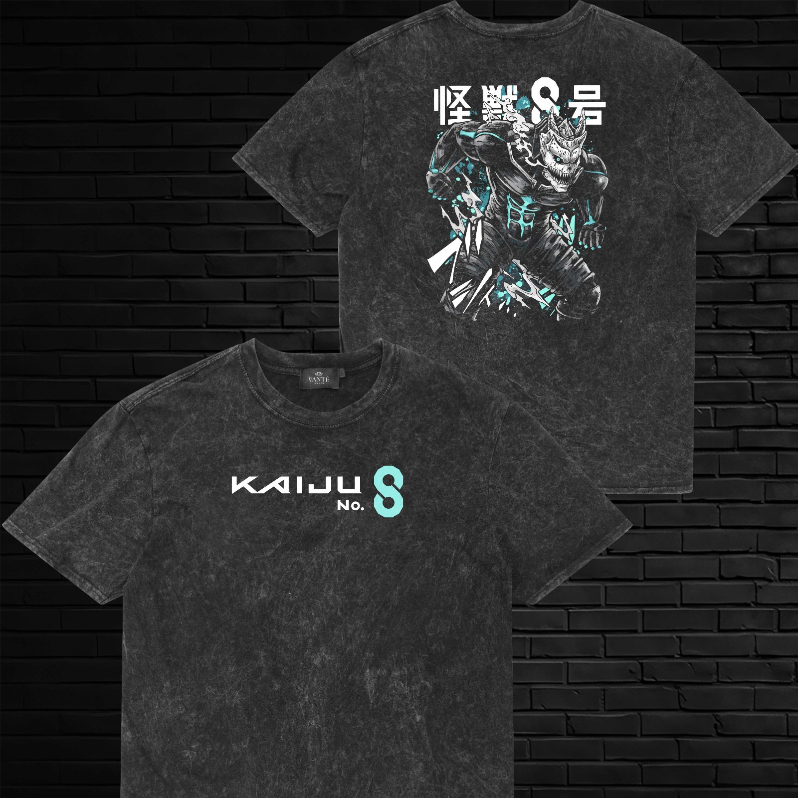 Kaiju 8 T-Shirt Graphic Stone Wash Tee Mens Unisex Cotton Streetwear Gift