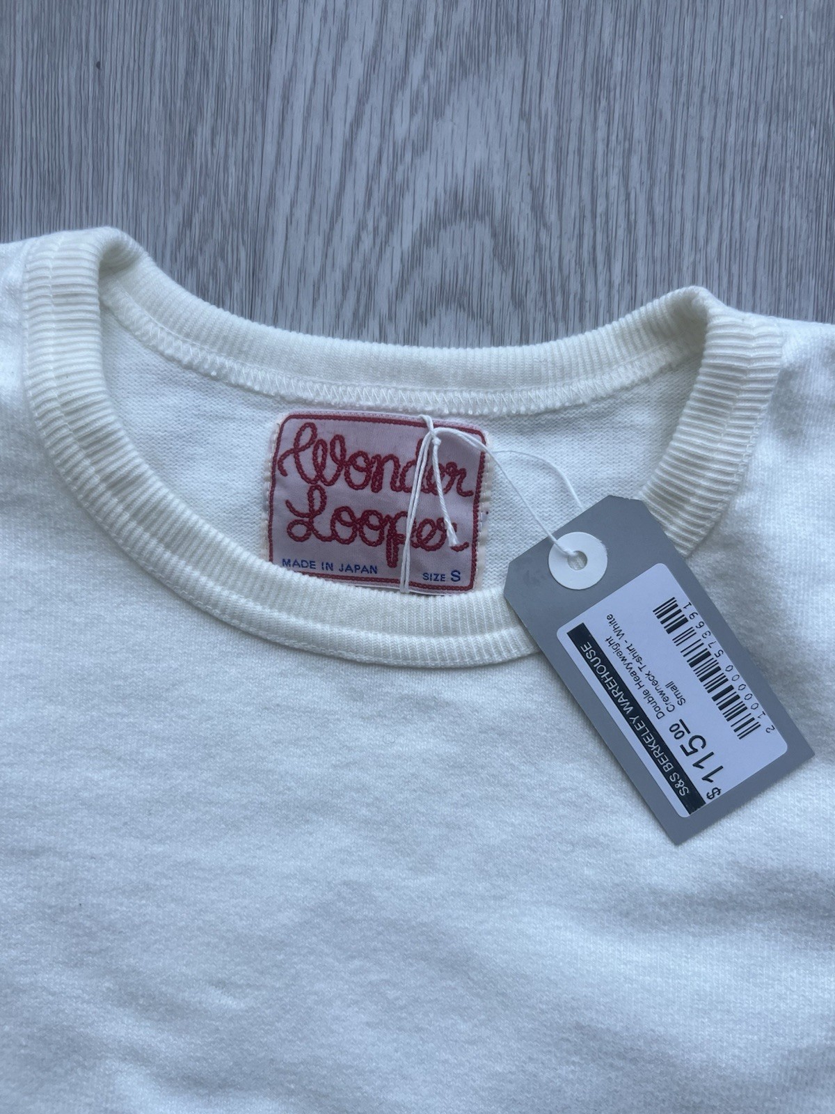 Wonder Looper Double Heavyweight T-shirt – White, Size Small