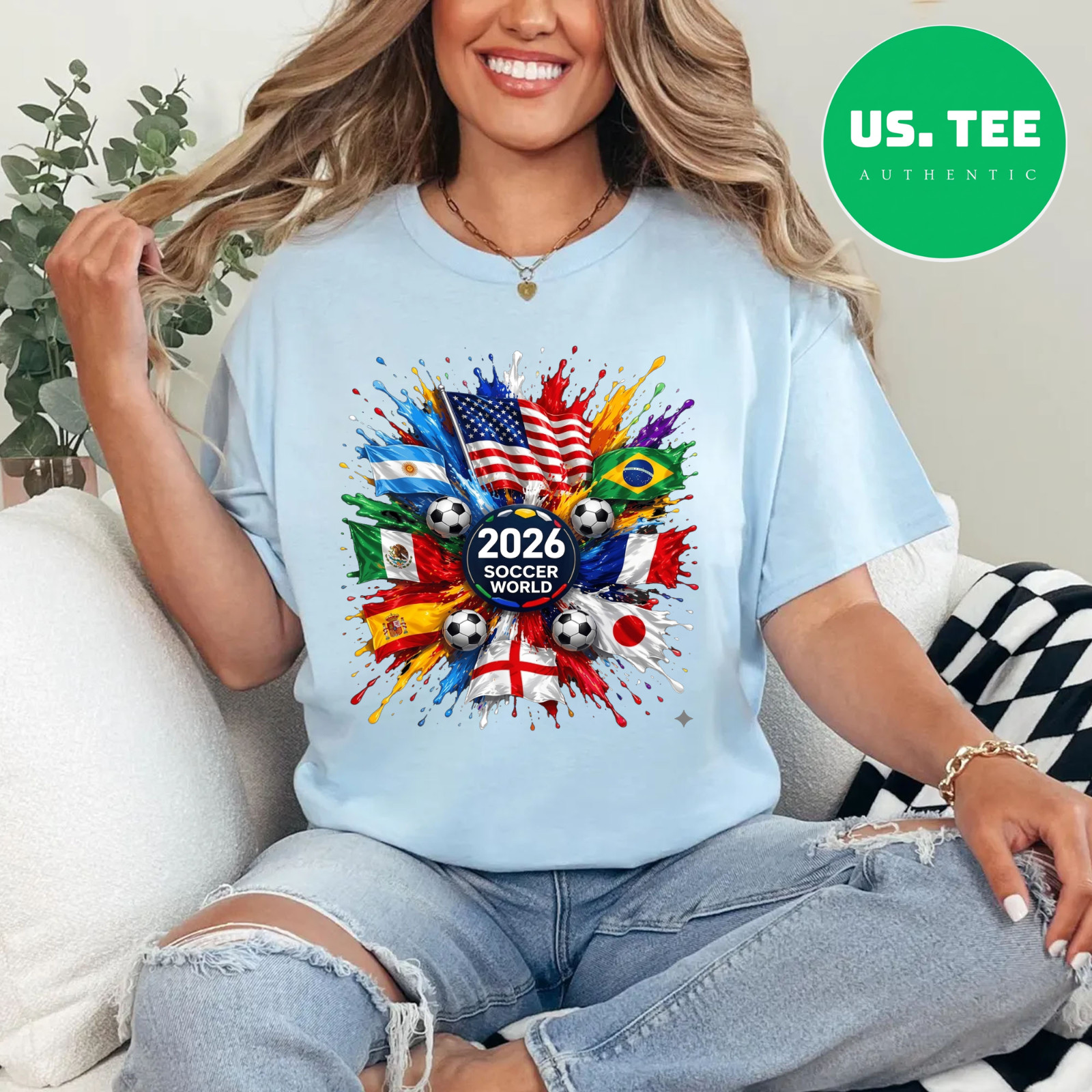 World Soccer 2026 Shirt, 2026 Cup USA Canada Mexico Adults Tshirt,Soccer Fan Tee