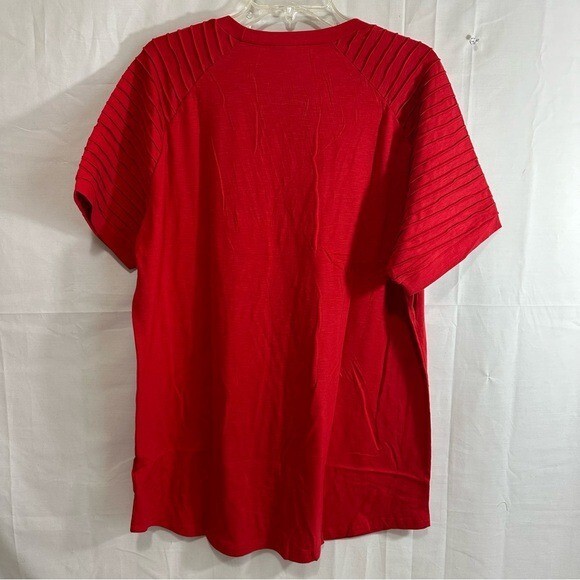 COOFANDY Mens Raglan Pleated Sleeve Muscle Fit Gym & Training T-Shirt Red XL
