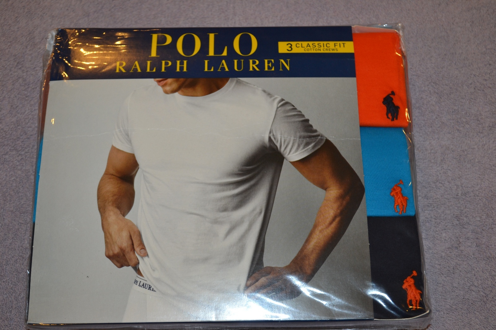 Polo Ralph Lauren Set of 3 Classic Fit Cotton Crew Assorted T-Shirts Size Medium
