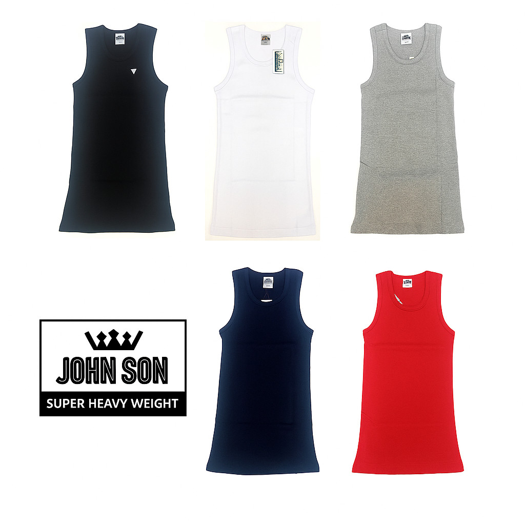 Plain Men’s Round Tank Top [JOHN SON] Muscle Shirt Super Heavy Weight [ M-3XL ]