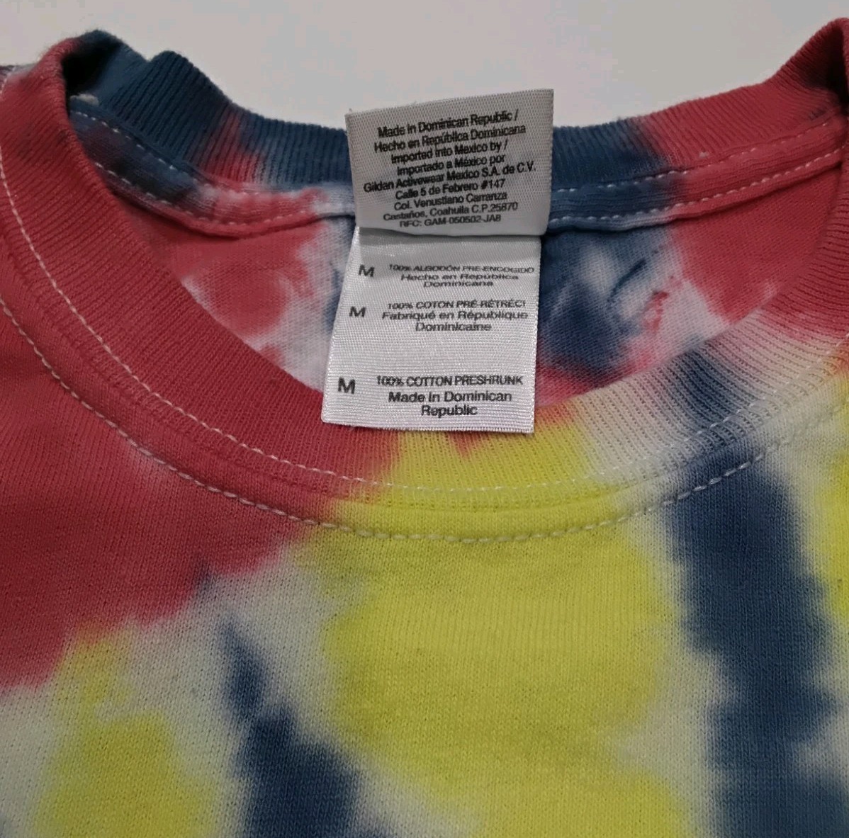 New Tie Dye Men’s T-Shirt Red Yellow Adult Medium Multicolor Summer Spiral