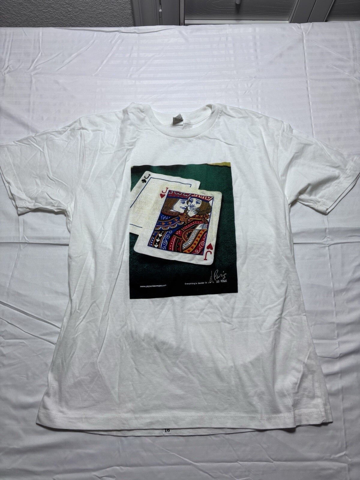 The Core Large White Poker All In Cards Paris Las Vegas Hotel T-shirt JJ