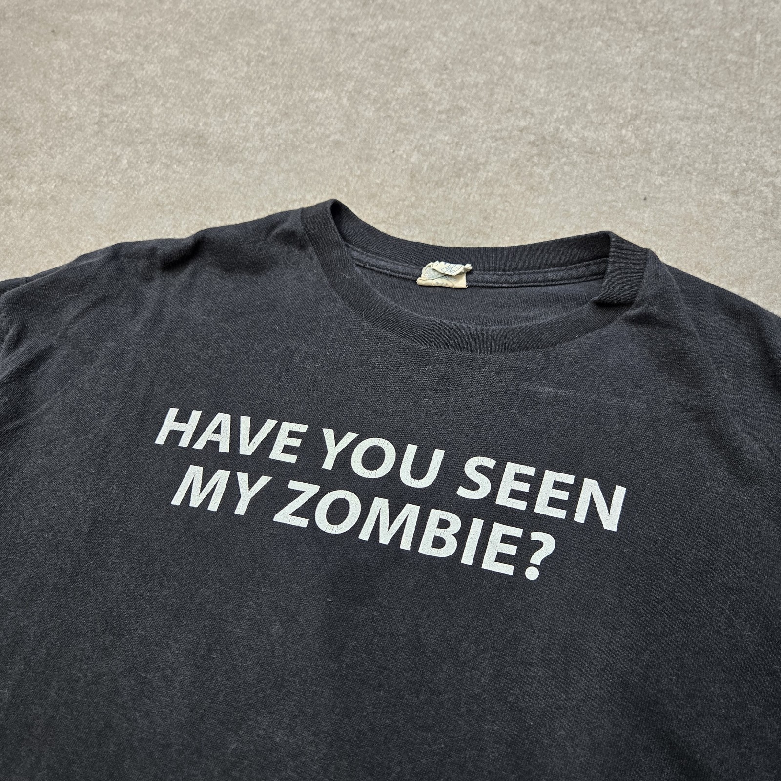 Vintage Y2K Have You Seen My Zombie Shirt Mens XL Black Horror Graphic Quote Tee