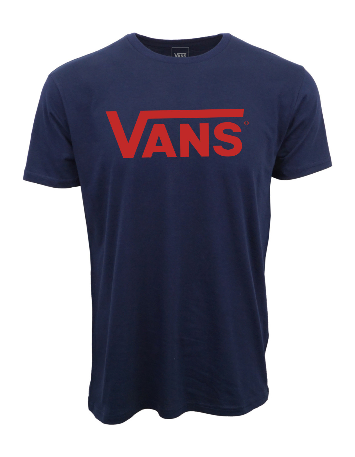 VANS MENS LOGO NAVY PREMIUM T SHIRT NEW