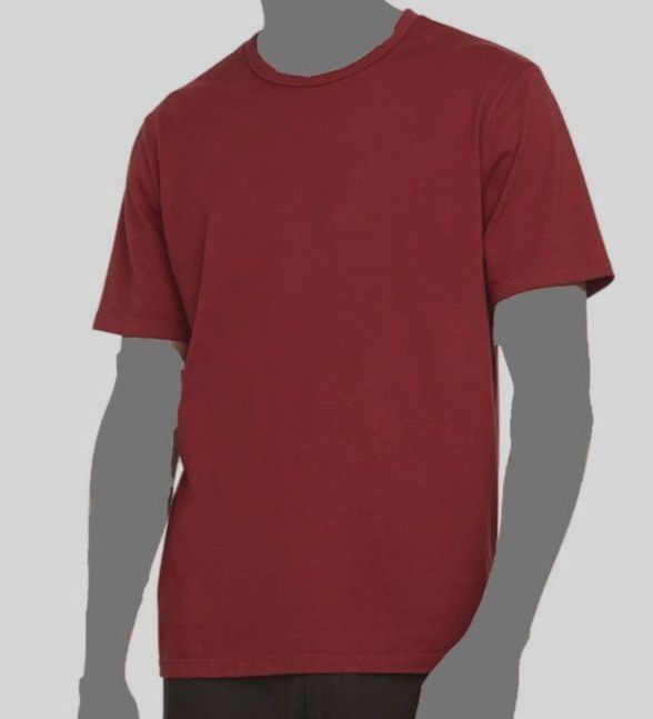 $80 Vince Men’s Red Solid Garment Dye Short Sleeve Cotton Crew T-Shirt Size L