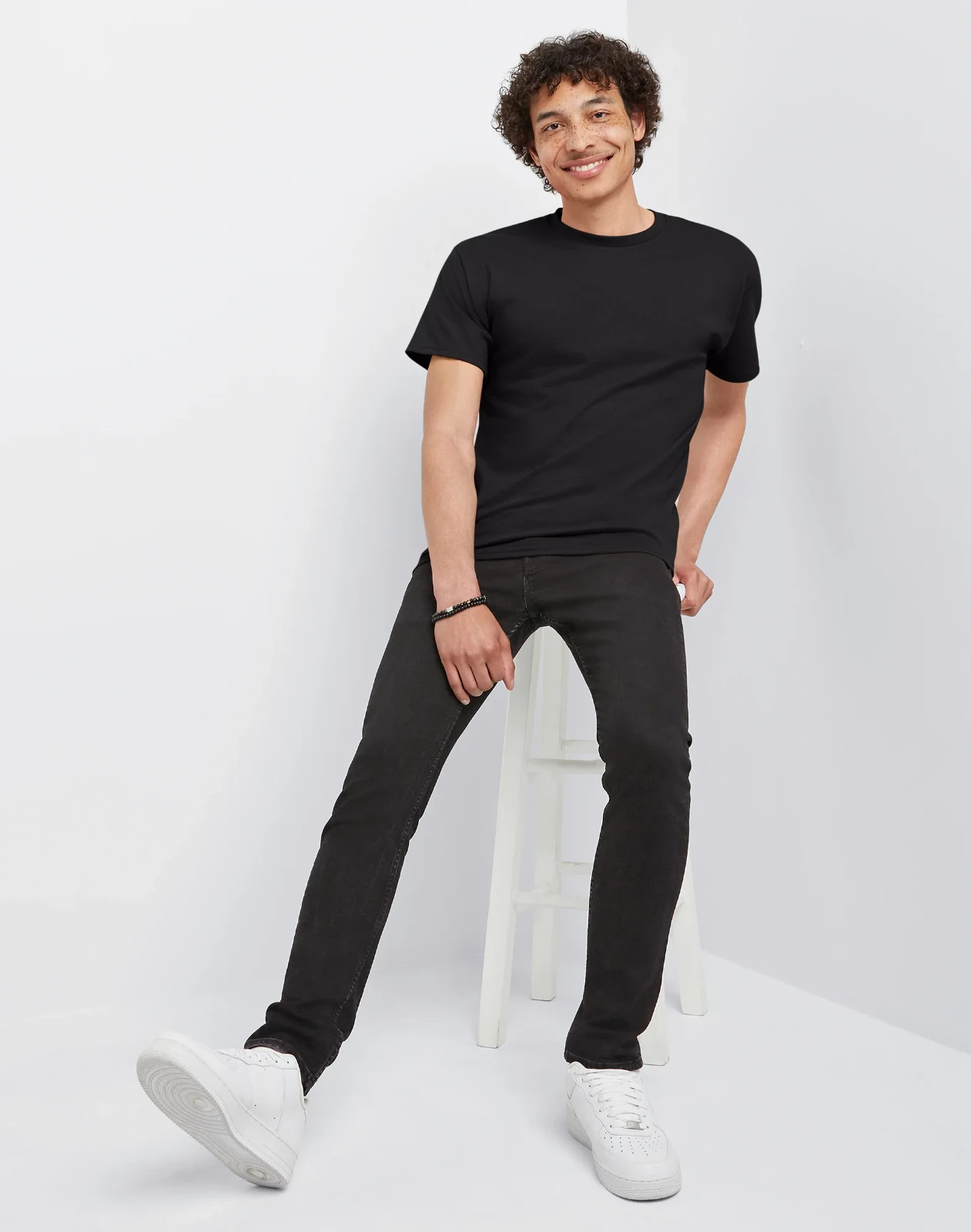 Hanes Men Crew neck T-Shirt 4-Pack ComfortSoft 100% Cotton Heavyweight Tee Plain