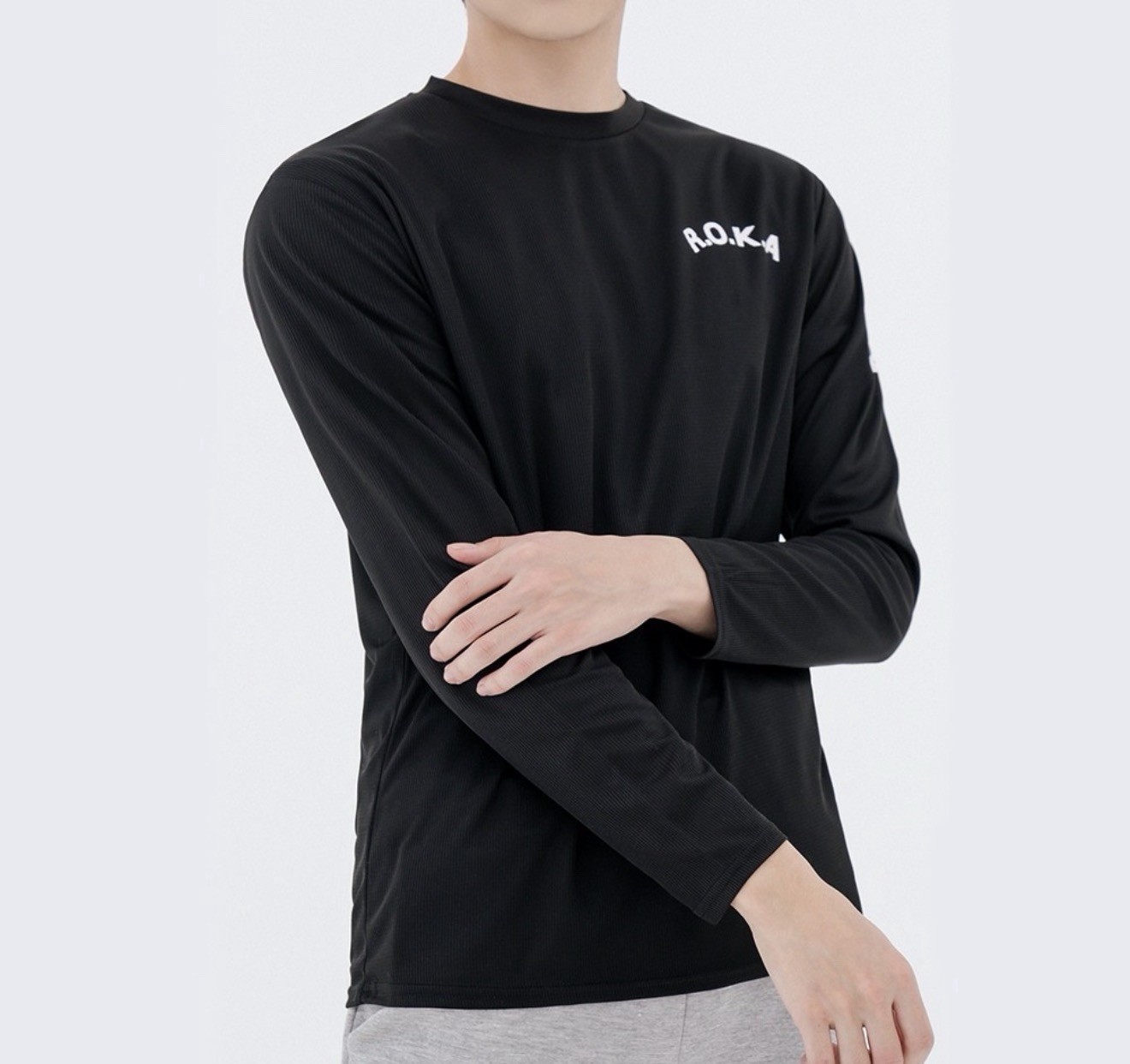 ROKA Korea Army Long Sleeve T Shirt Military Training Casual Gym Wear
