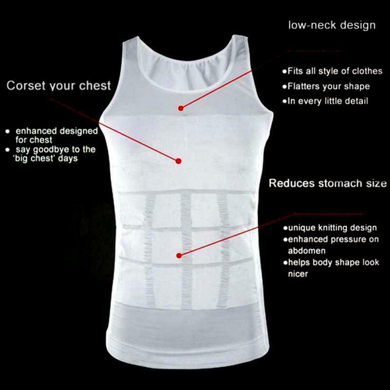 Men Body Shaper Toning T-Shirt Ultra Durable Vest Compression Underwear Tank Top