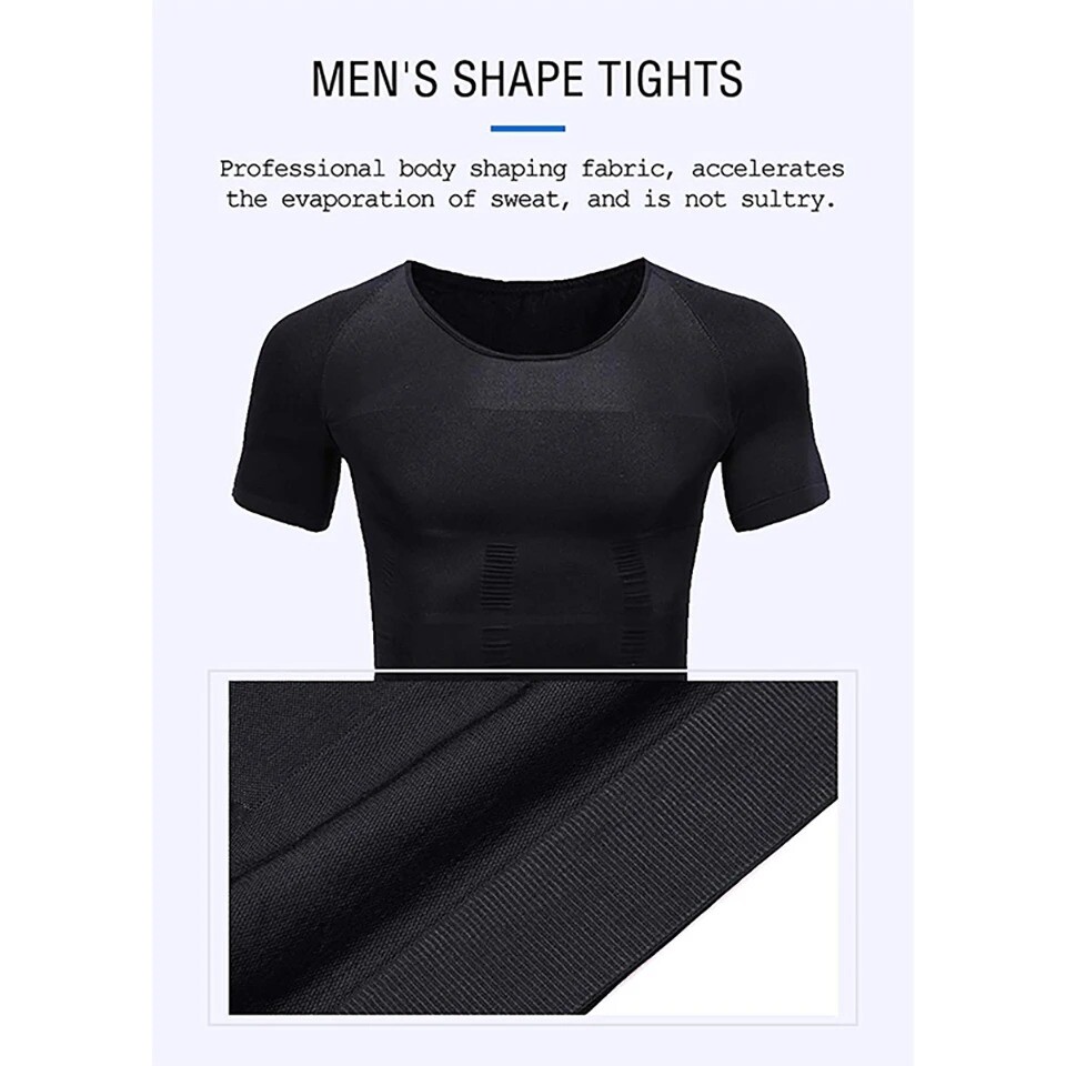 Gynecomastia Men’s Slimming Shaper Shirt Abs Abdomen Slim Compression Shapewear