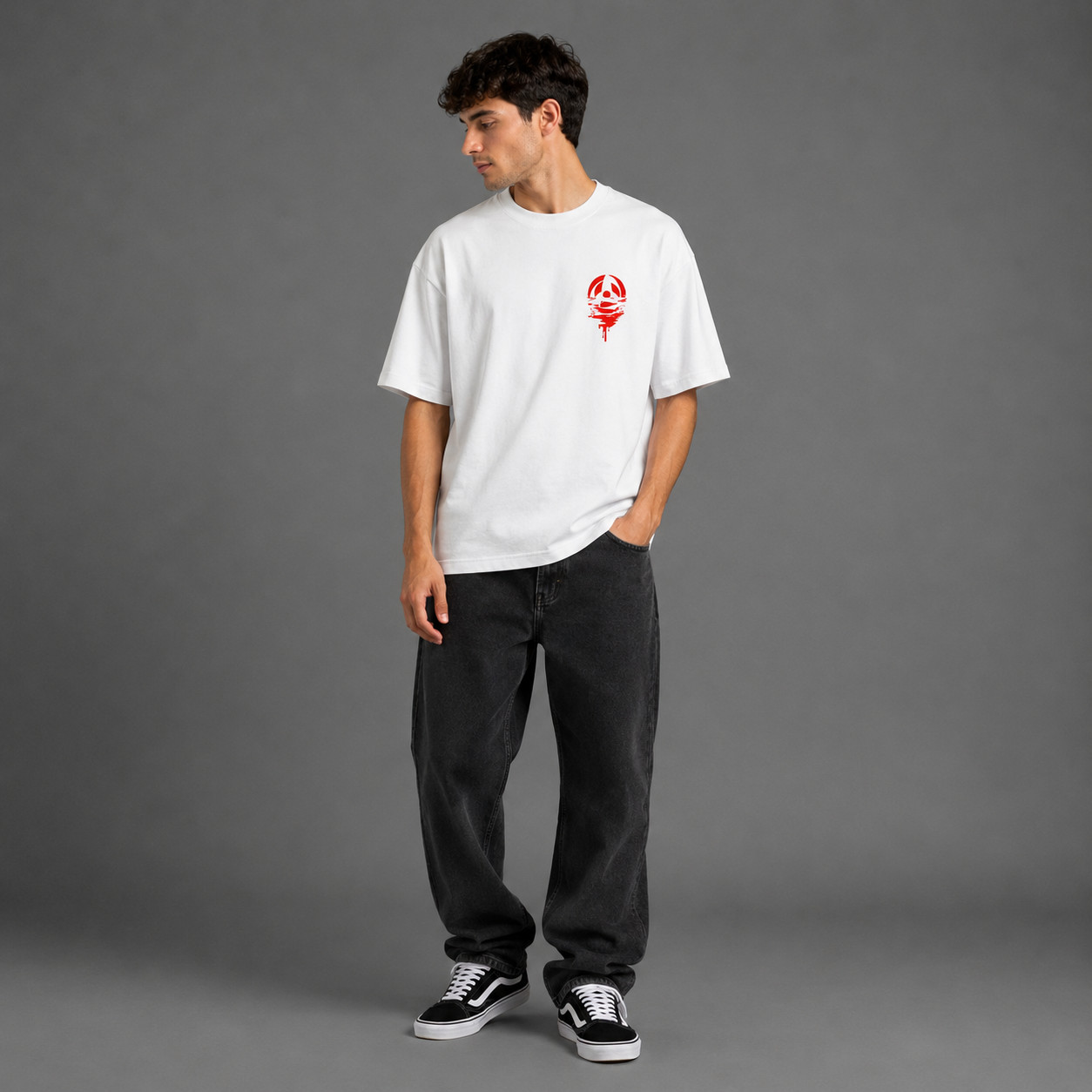 Men’s Oversized Graphic Tee Japanese Anime Style Streetwear Heavy Cotton T-Shirt