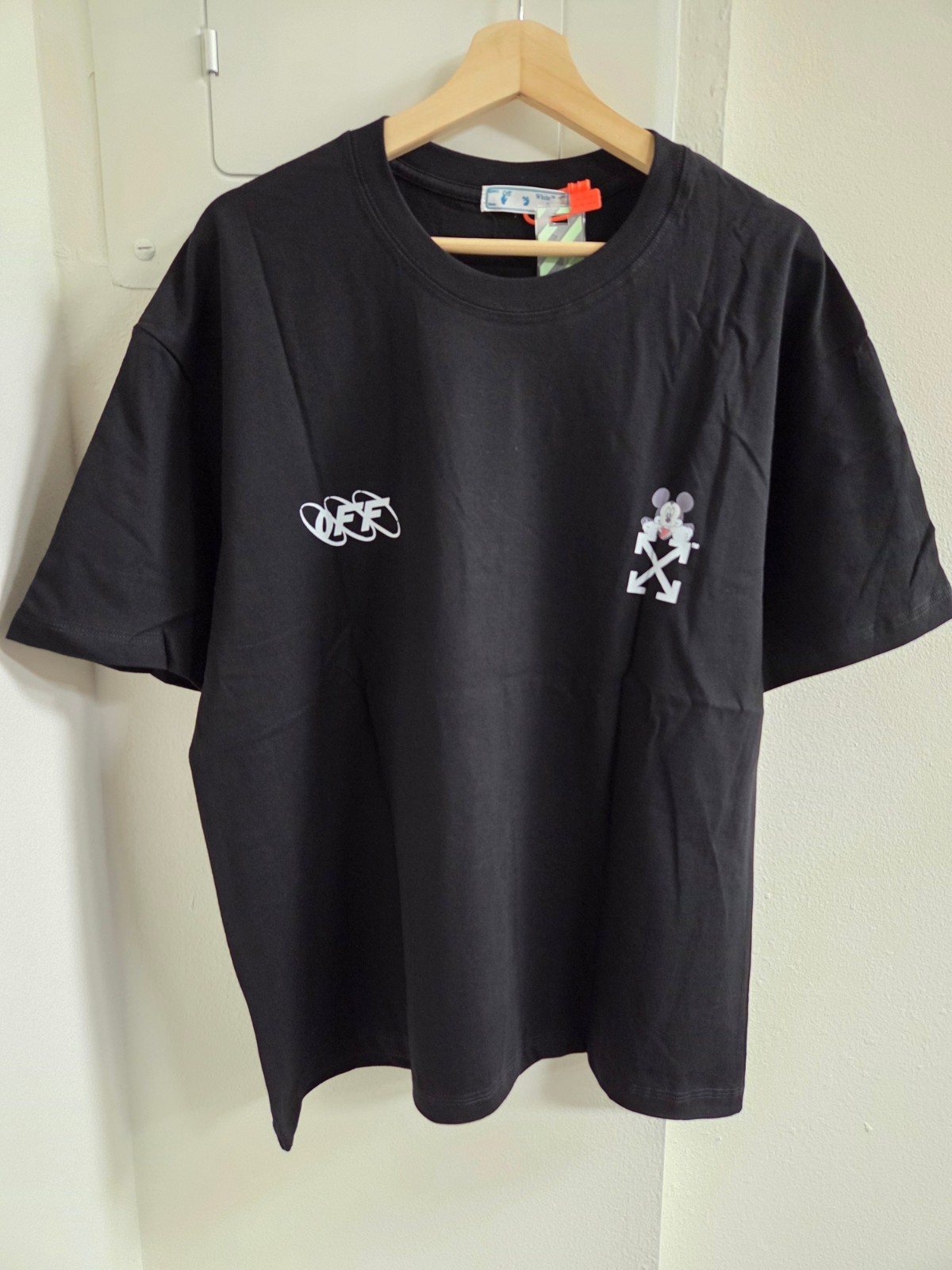 Off White X Mickey Graphic Print Black T-Shirt Cotton Regular Fit S/M/L/XL