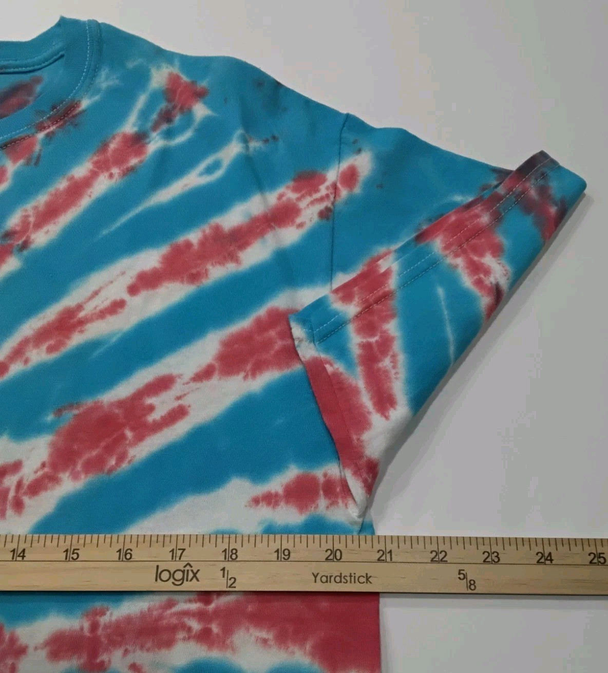 New Tie Dye Men’s T-Shirt Blue Red Adult Large Multicolor Summer Spider