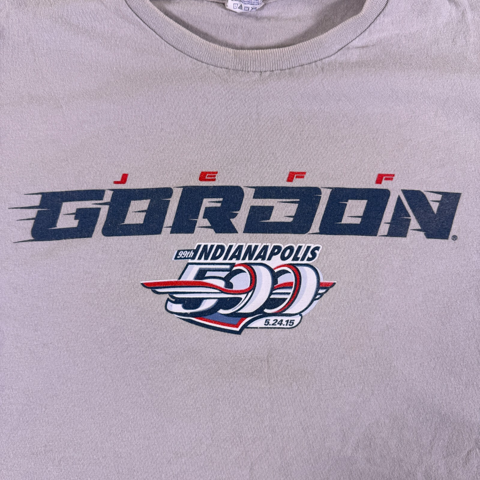 Delta Pro Weight Mens White Jeff Gordon 99th Indianapolis 500 T-Shirt Size Large