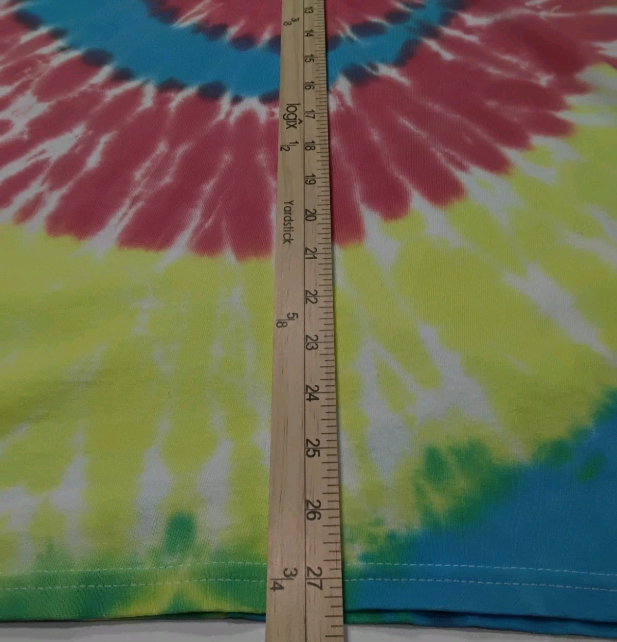 New Tie Dye Men’s T-Shirt Blue Red Adult Large Multicolor Summer Swirl Spiral