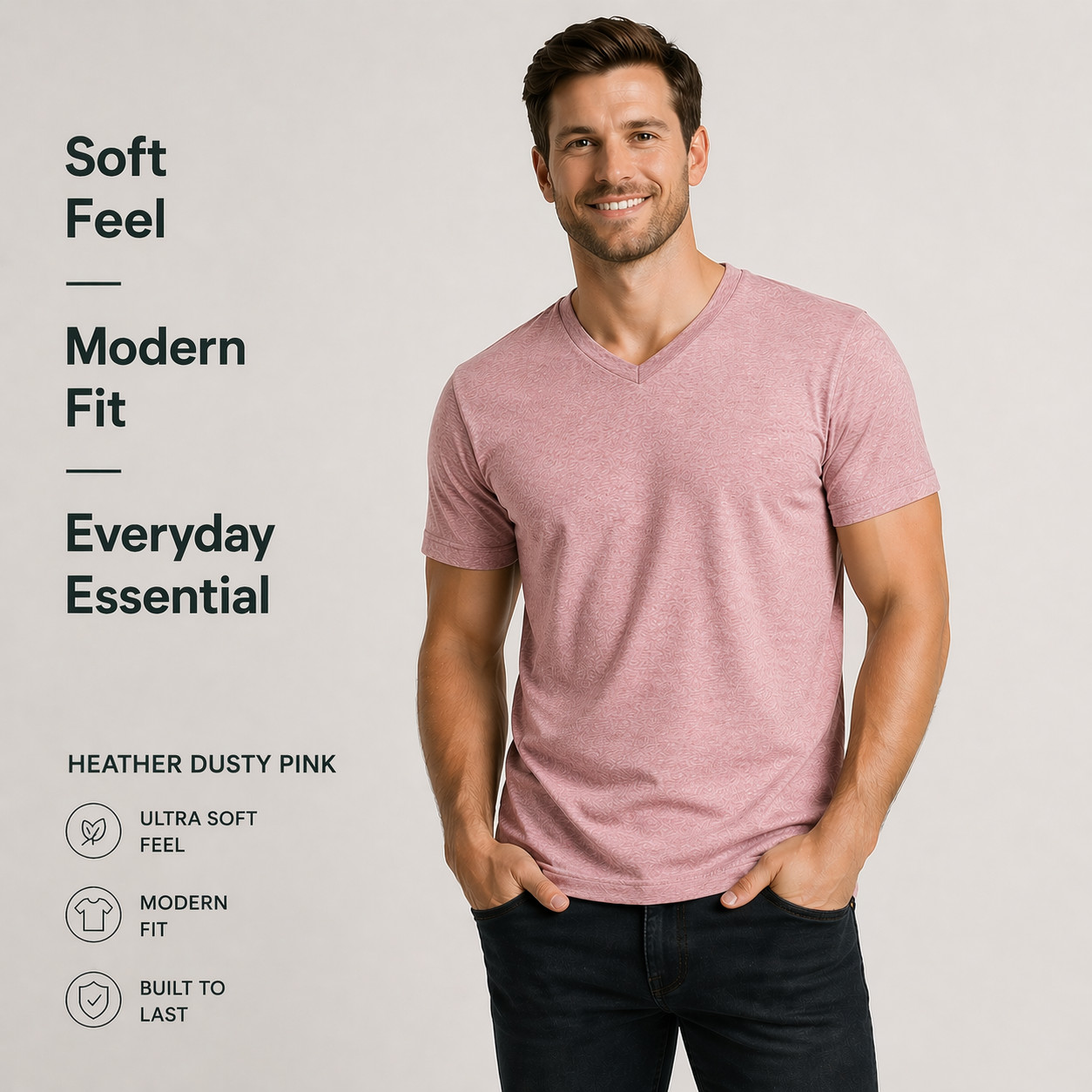 True Classic V-Neck T-Shirts 6 Pack Men Size L New No Tags Soft Premium Fit