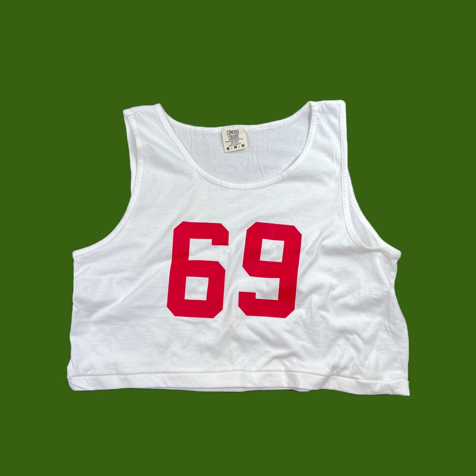 Varsity Personalization number Custom print men white crop tank top