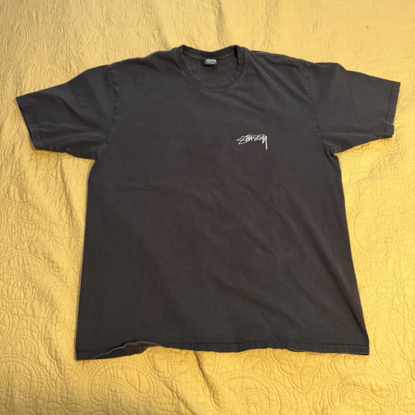 Stussy Machine Wash Cold use No Bleach Line Dry Have a Good Vibe tshirt XL Black