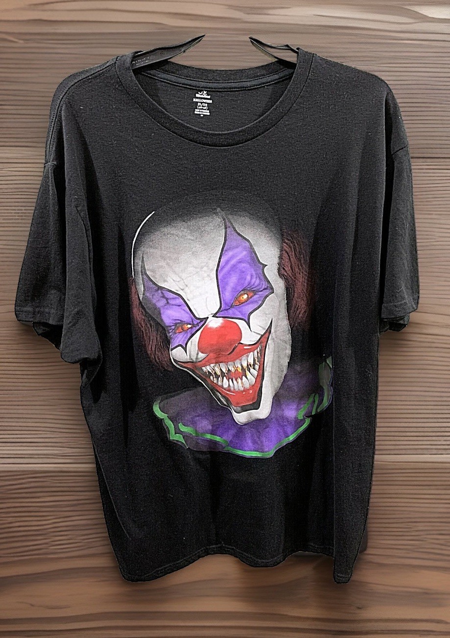 Scary Clown Horror Fright T Shirt Evil “Creepy the Clown” Celebrate! X-LARGE
