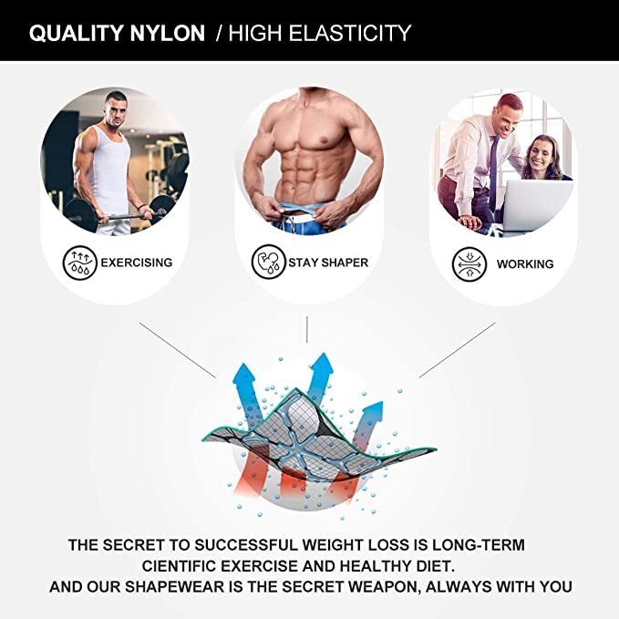 Men Slimming Body Shaper Shirt Chest Belly Tummy Control Vest Compression Tanks