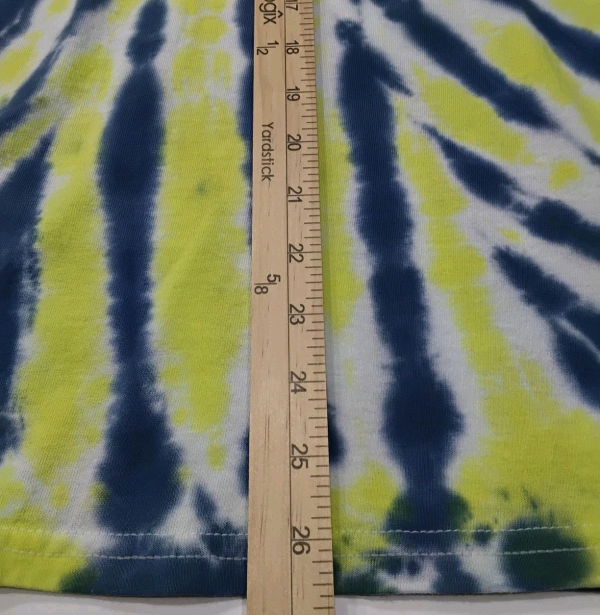 New Tie Dye Men’s T-Shirt Blue Yellow Adult Large Multicolor Summer Spider