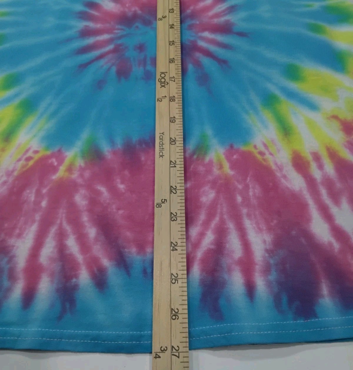 New Tie Dye Men’s Medium T-Shirt Pink Yellow Multicolor Summer Swirl Spiral