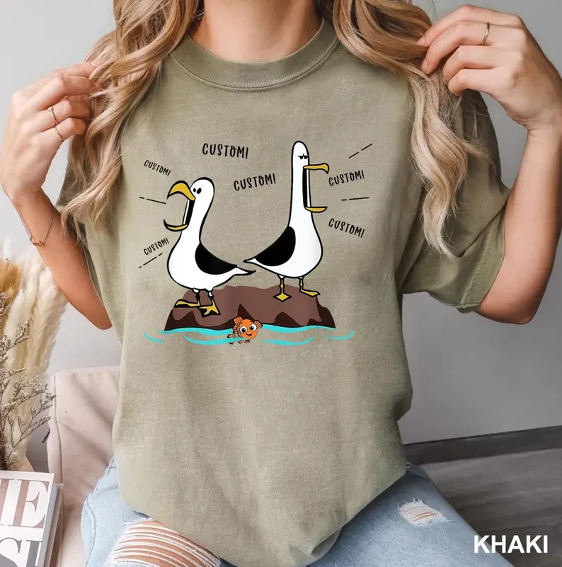 Personalized Teacher Shirt Funny Ms. Name Seagull Meme Graphic Tee Gift