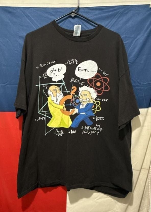 Delta Pythagoras vs Einstein Fight for C Squared Science Graphic T-Shirt