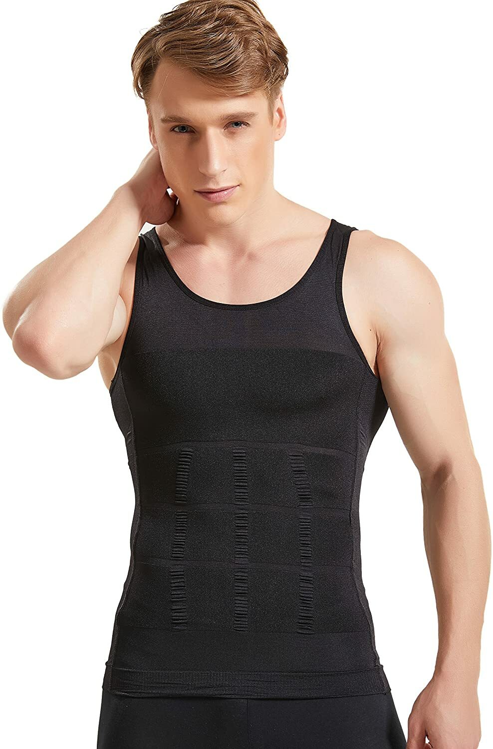 US Men Slimming Body Shaper Posture Corrector Vest Abdomen Compression Tank Tops